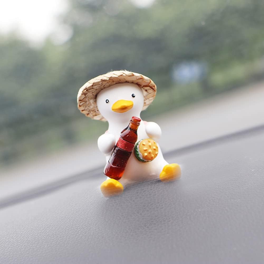 Accesorios de decoración de coche de pato oscilante, colgante de espejo retrovisor para automóvil, decoración de espejo retrovisor para damas y