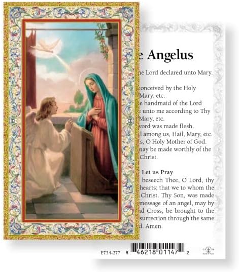 Tarjeta sagrada de Angelus (paquete de 10) con dos tarjetas de oración gratis incluidas