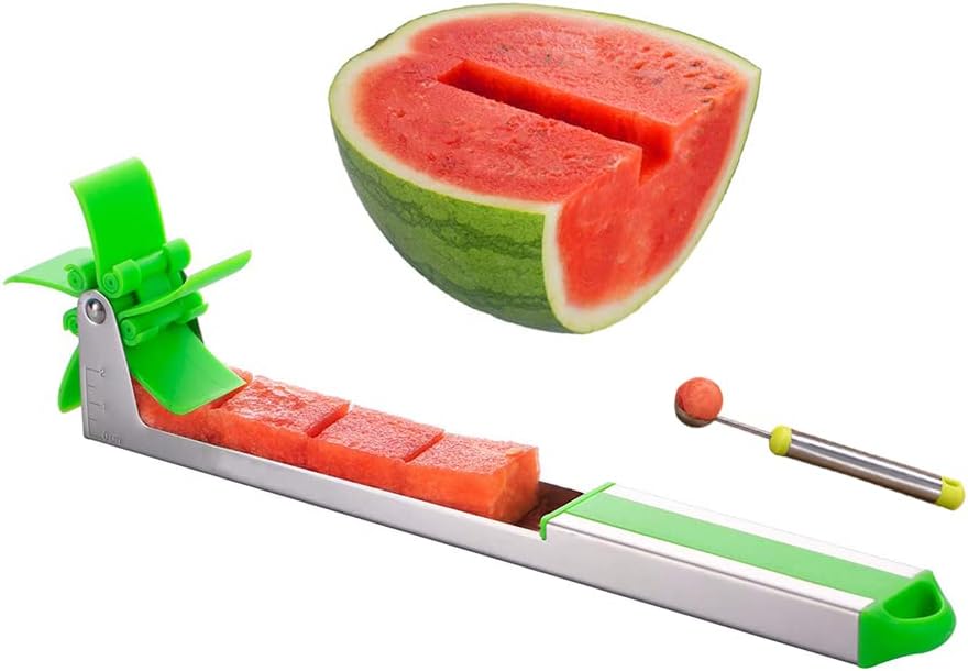 Cortador de molino de viento de sandía, herramientas de frutas con forma de acero inoxidable, herramienta de corte rápido, utensilios de cocina con