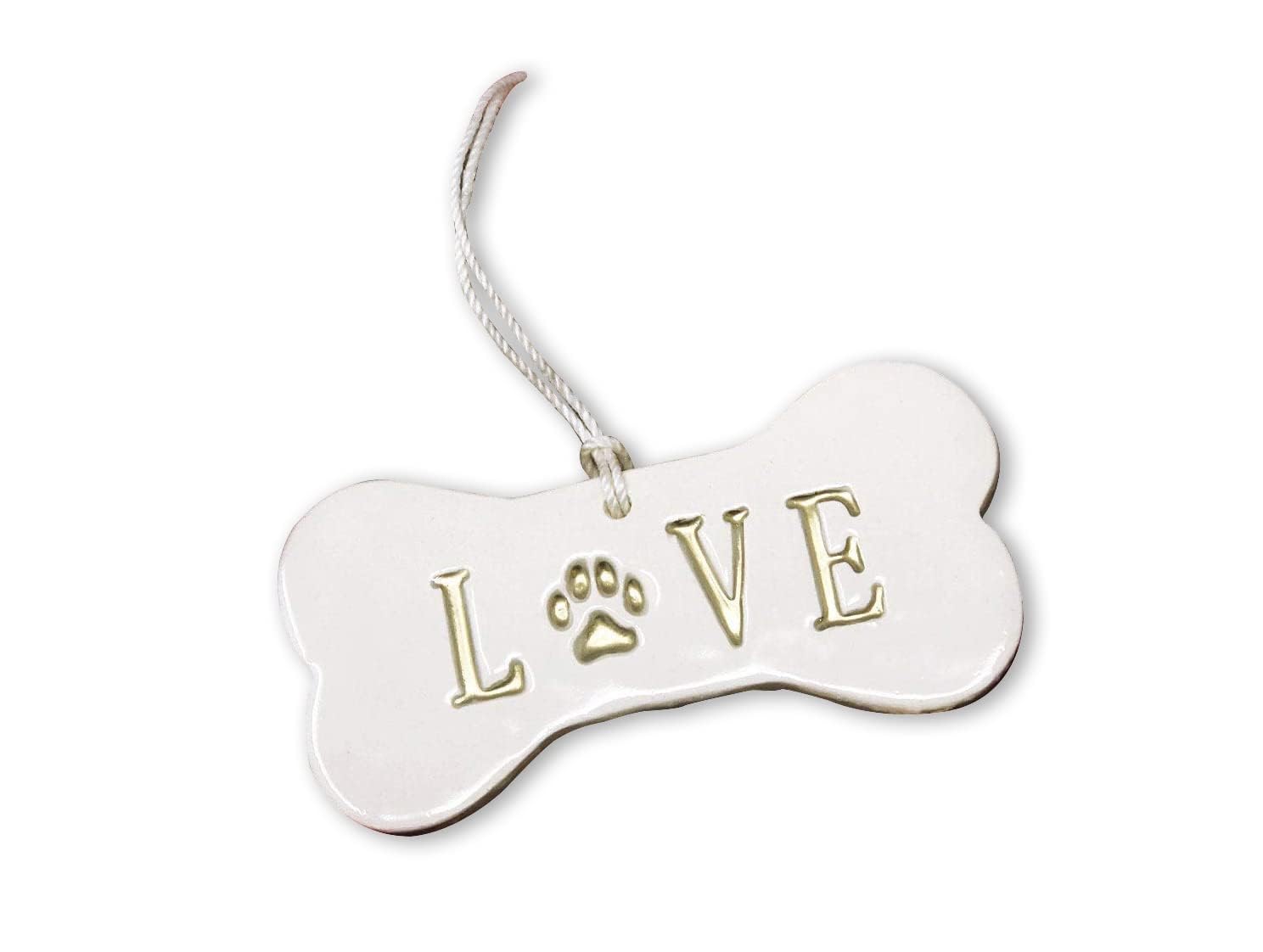 LOVE Dog Christmas Ornament, Dog Ornament, Dog Bone Ornament, Christmas Pet Ornament, Holiday Gift for Dog Lovers, Dog Gift