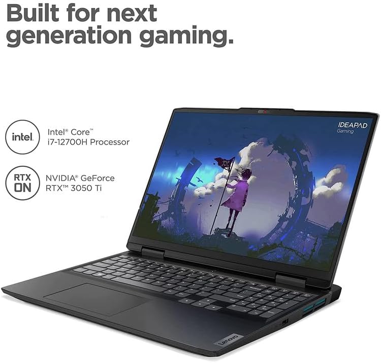 Lenovo Ideapad 3i Gaming 15.6″ (1920×1080) FHD 120Hz Laptop, Intel Core i7-12700H, 32GB RAM 2TB PCIe SSD, gráficos GeForce RTX 3050Ti, teclado