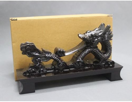 Espada samurái de dragón negro de resina Katana Wakizashi Tanto soporte de exhibición