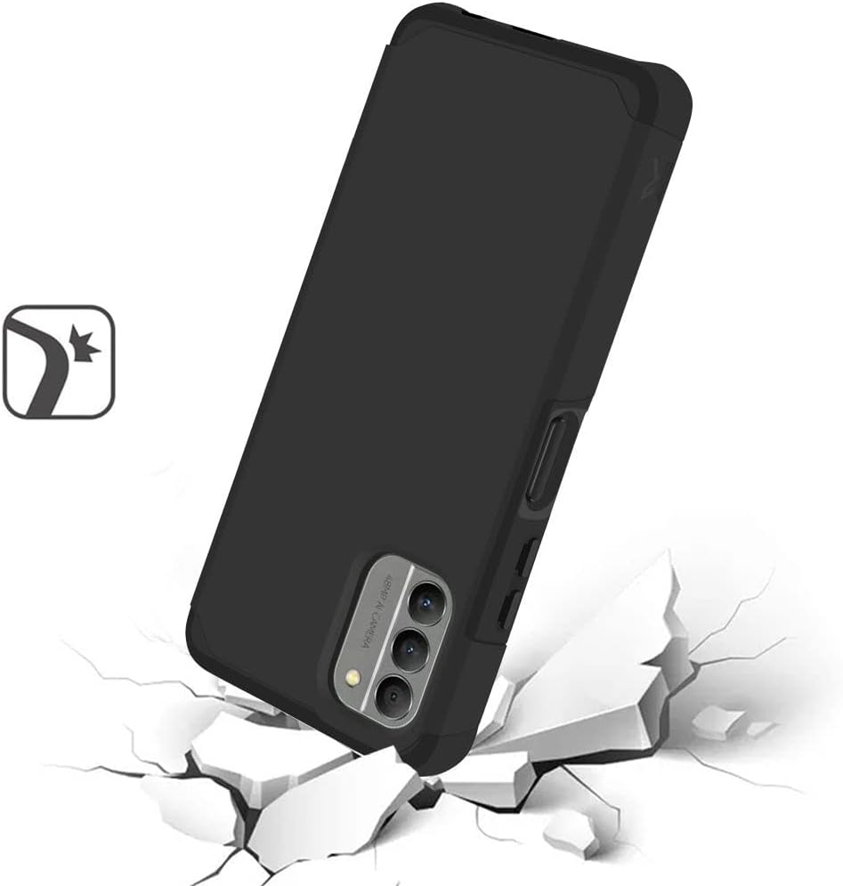 GB Slim Shockproof Hybrid Dual Layer Hard Protective Case + Tempered Glass Cover Compatible with Nokia G400 5G – American Soldiers
