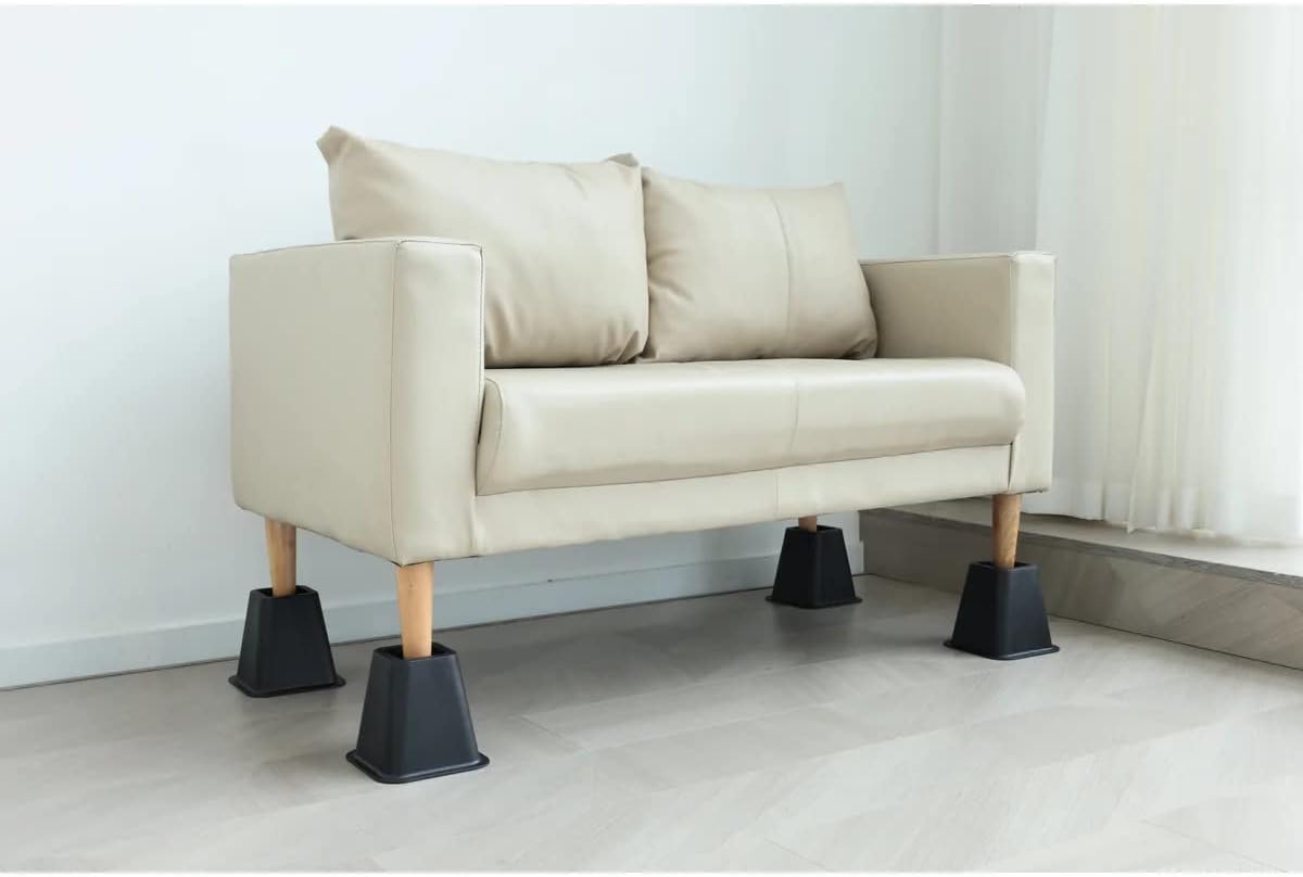 J&V TEXTILES Elevadores para muebles de cama, elevadores resistentes de 6 pulgadas para sofá y mesa, soporta hasta 1,300 libras, (juego de 4