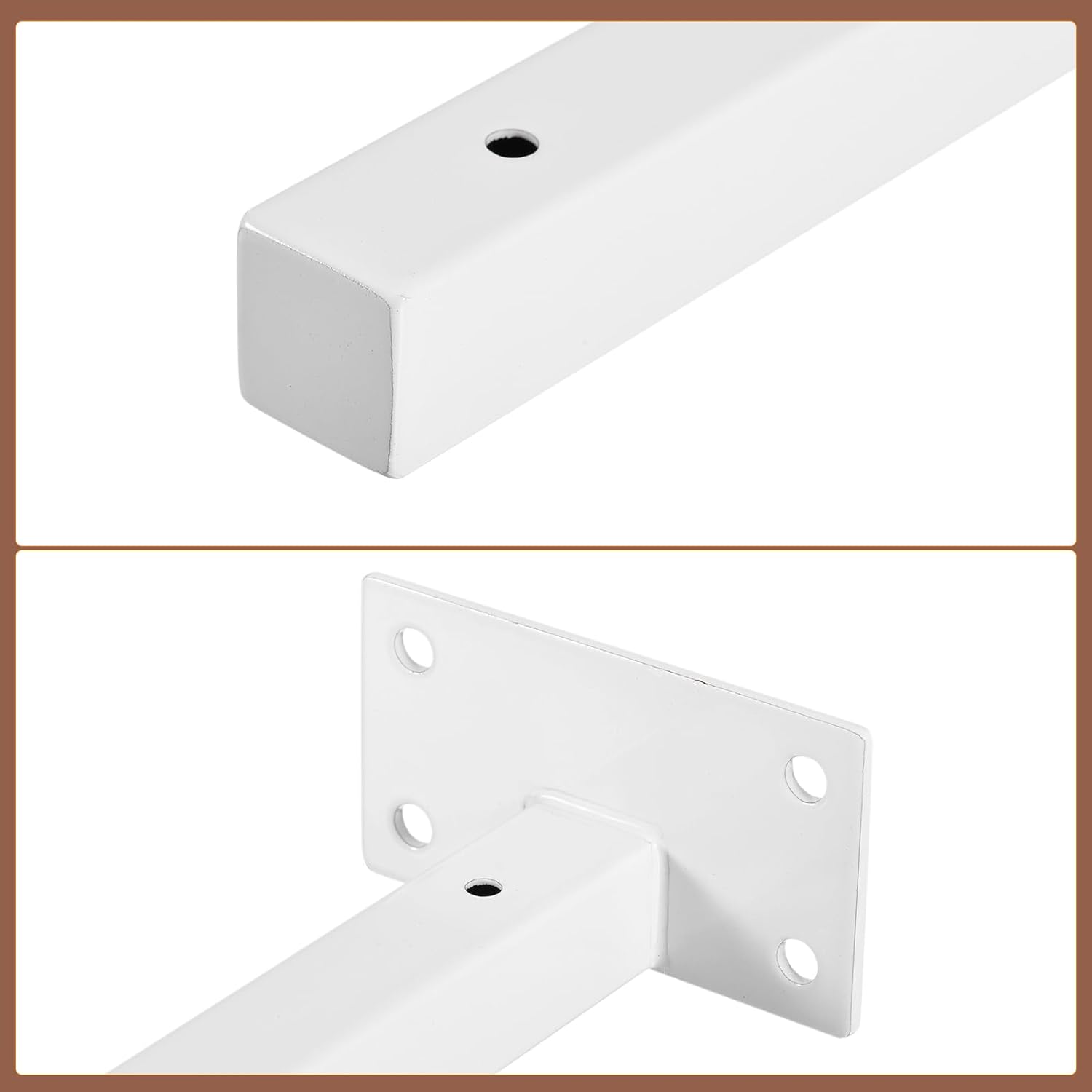 uxcell Soportes de estante flotantes, 2 soportes de metal industriales de 12 pulgadas para estantes montados en la pared, color blanco