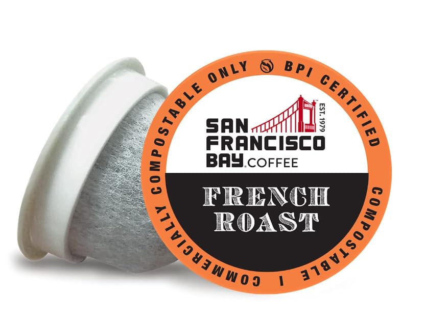Cápsulas de café tostado oscuro de la Bahía de San Francisco  French Roast 100 unidades compatible con K Cup, incluyendo Keurig 2.0