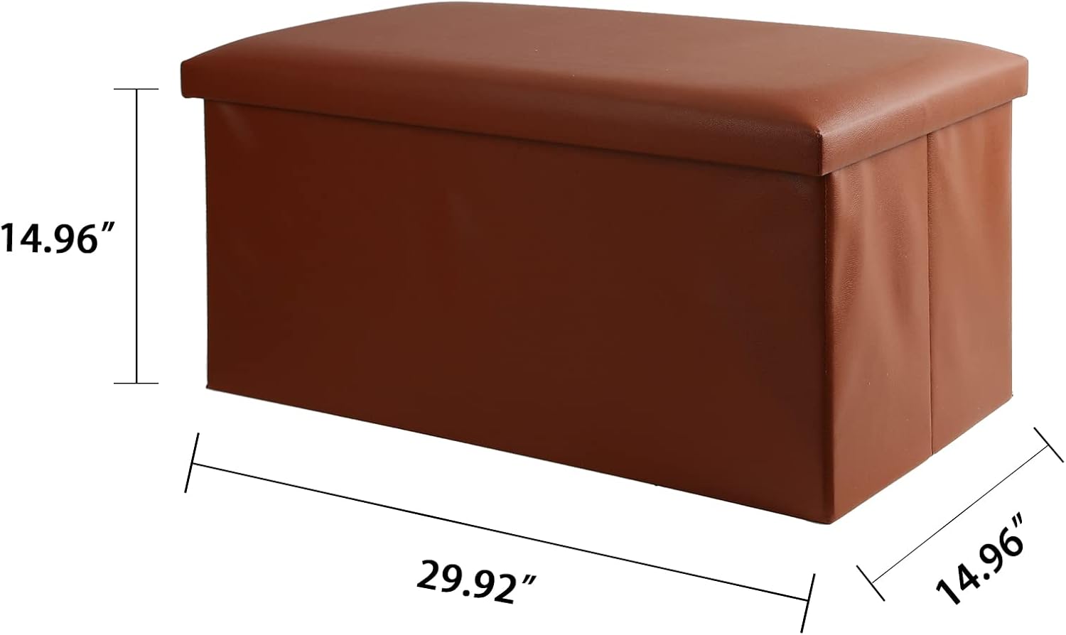 Banco otomano plegable de almacenamiento de 30 pulgadas, otomano de almacenamiento para dormitorio, extremo de la cama, banco con almacenamiento