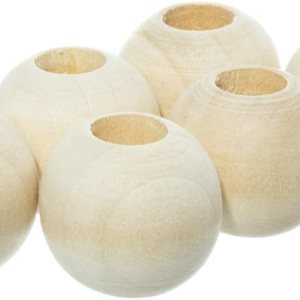 Paracord Planet Cuentas de madera de 1 pulgada con un agujero de 38 pulgadas, acabado natural liso, disponibles en paquetes de 50 y 100 Paracord Planet Cuentas de madera de 1 pulgada con un agujero de 38 pulgadas, acabado natural liso, disponibles en paquetes de 50 y 100