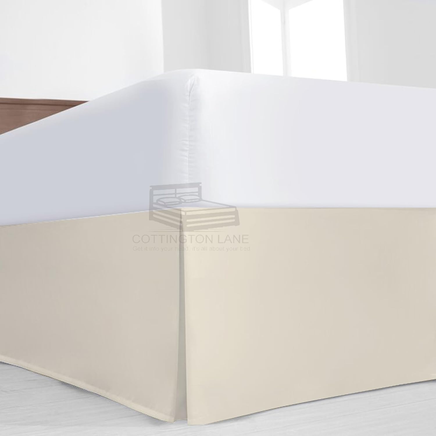 Falda de cama plisada de lujo tamaño Queen de 15 pulgadas, esquinas divididas  Hotel Luxury 1800 ultra suave a medida con volantes  Falda de cama
