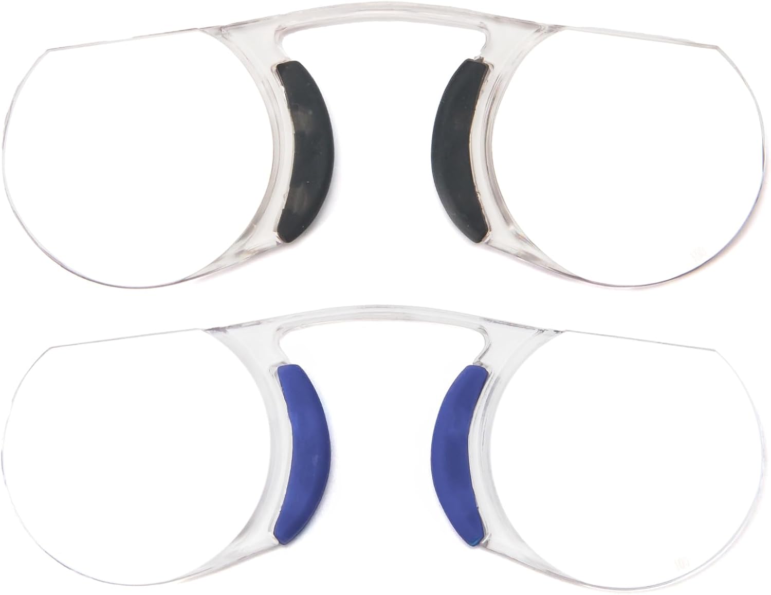 MMOWW Lentes de lectura sin brazos para pellizcar la nariz, paquete de 2 lectores ultra delgados de tamaño de bolsillo con mini estuche portátil