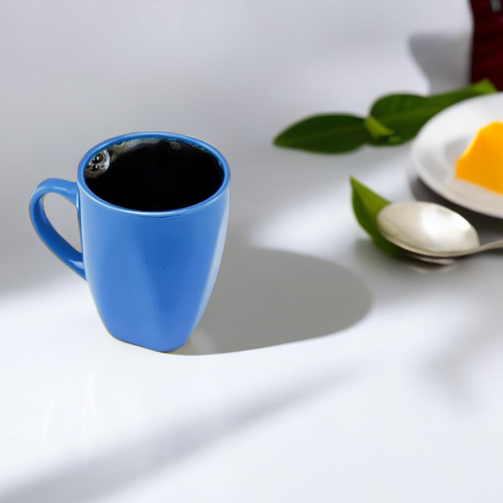 Juego de 6 tazas de café cuadradas de 12 onzas con asa, tazas de café de porcelana para café, té, cacao, leche, regalo de inauguración de la casa