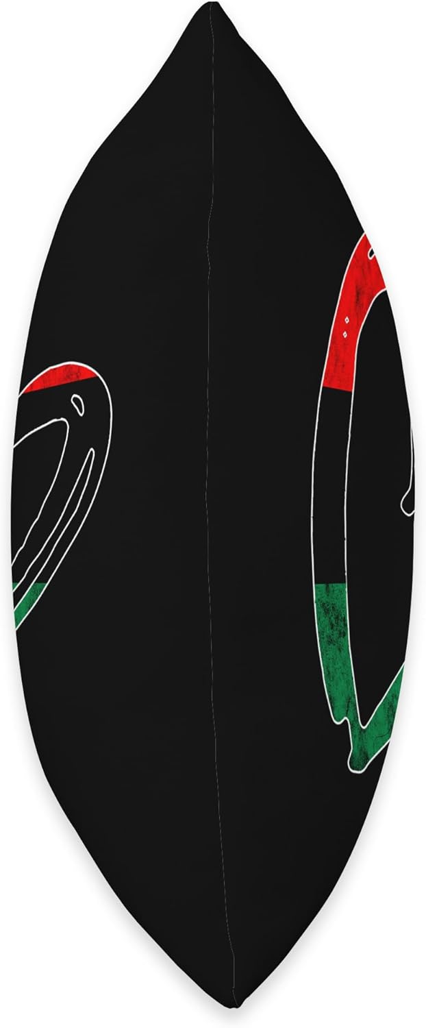 Pan African UNIA Flag Heart Afro-American Black History Throw Pillow, 18×18, Multicolor