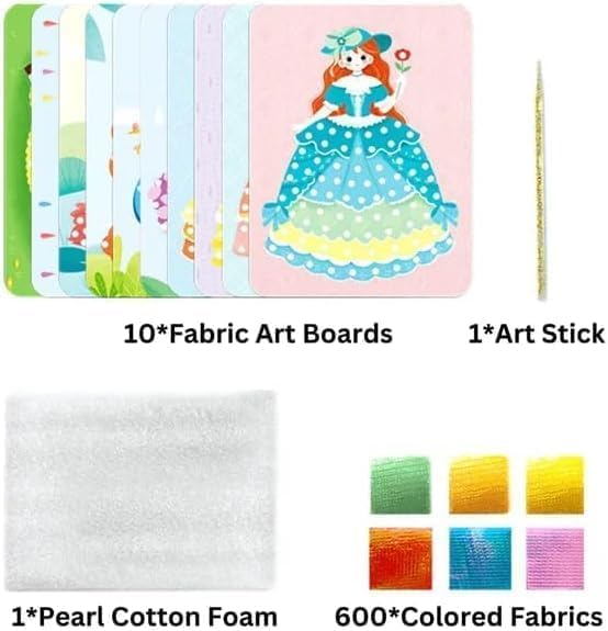 Frenesí de arte de tela, rompecabezas creativo, pintura de pinchazo, kit de bricolaje creativo de arte poke para niñas, kit de manualidades de papel