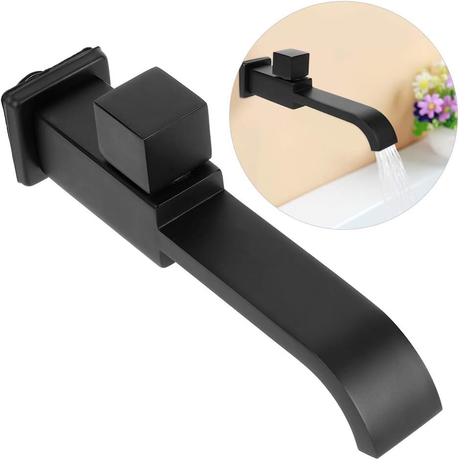 Grifo de agua de conexión de rosca G12, grifo de lavabo montado en la pared, grifo de agua fría, accesorios de baño, negro mate