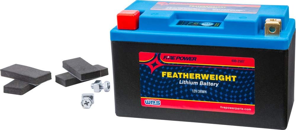 Fire Power Featherlight – Batería de litio 190 CCA compatible con Triumph Daytona 675R 2011-2013