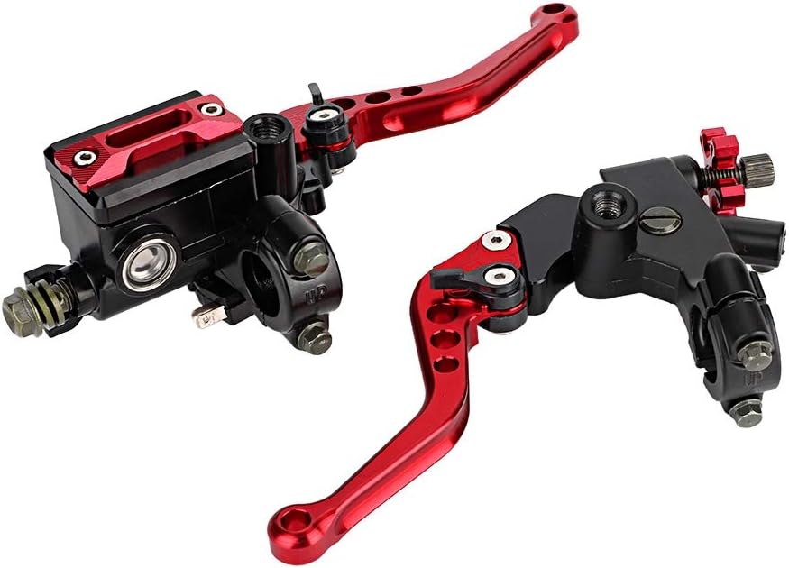 EVGATSAUTO Palancas de cilindro maestro, 1 par de palancas universales de freno de motocicleta de 78 pulgadas (0.866 in), palancas de depósito de