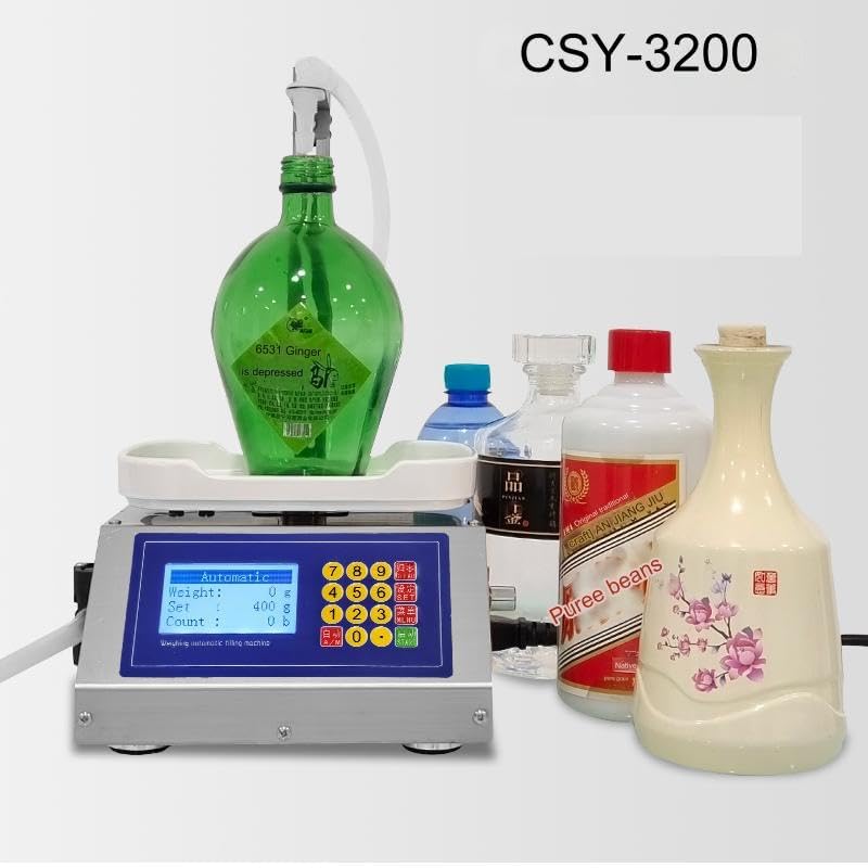 CSY-3200 Weighing Diaphragm Pump Filling Machine Electronic Scale Liquid Filler Oil Water Drink Wine Juice 10ml-3000ml