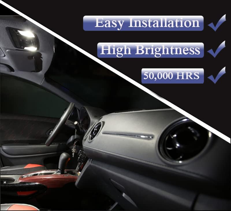 Bombilla LED T10 6000K 194 W5W Bombilla LED para interior del automóvil, 4-SMD Bombillas de repuesto LED Kit de luz interior Luces LED para puerta