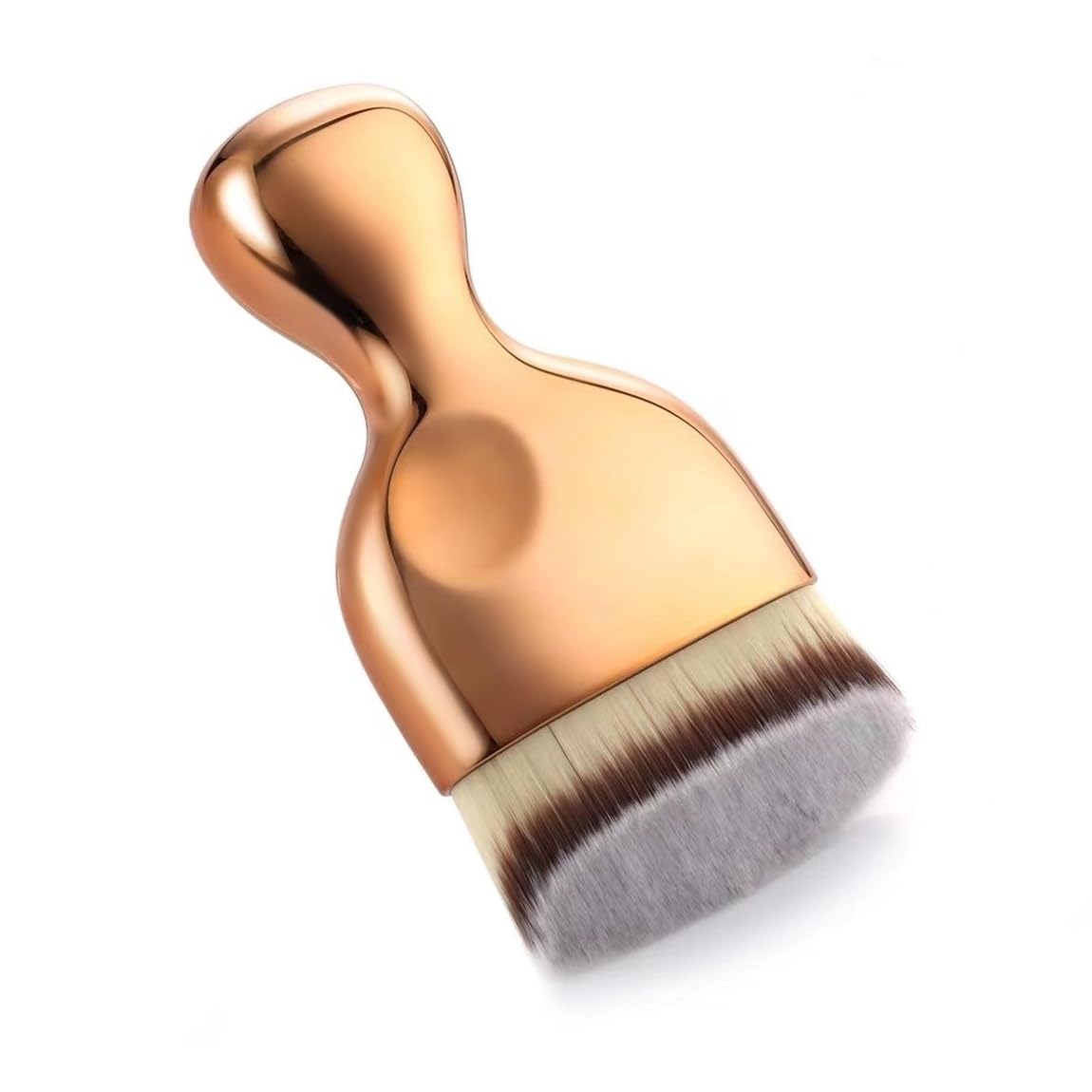 Brocha Kabuki plana en ángulo para autobronceador, cepillo autobronceador, cepillo de maquillaje corporal de alta densidad para bronceado sin sol,