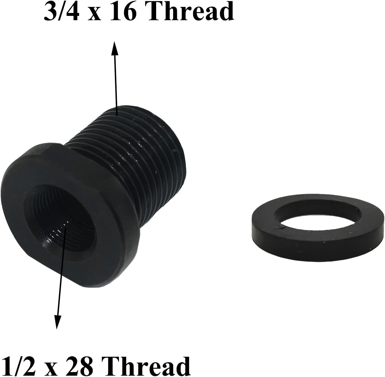 Gugaguga 2 adaptadores de rosca y arandelas, 12 x 28-34 x 16, negro