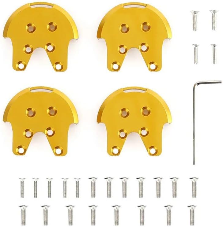 Kit de 4 placas de refuerzo de metal para D-JI Phantom 3 Series Drone Propeller Protección Motor Mount Base Protect (Color  Dorado)
