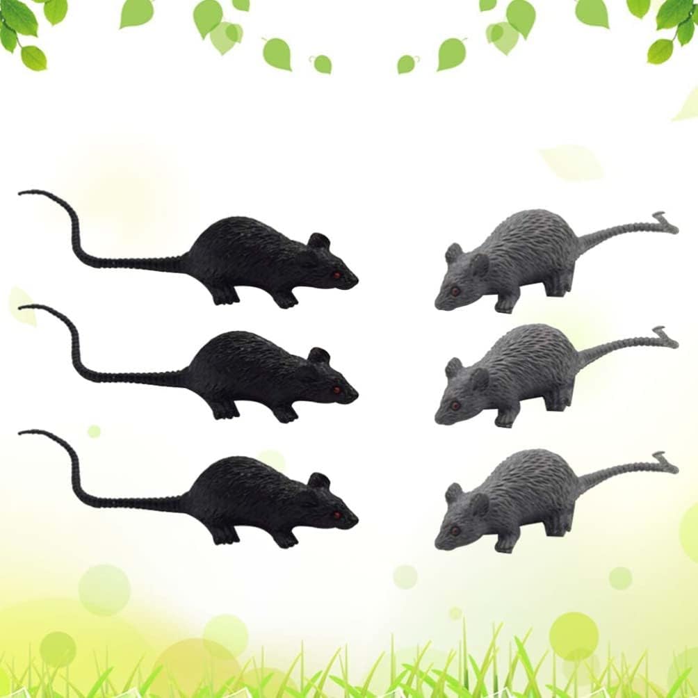 Gadpiparty 6 piezas de ratones falsos de simulación de mini ratón, ratones falsos, ratones espeluznantes, ratones realistas de terror novedosos para