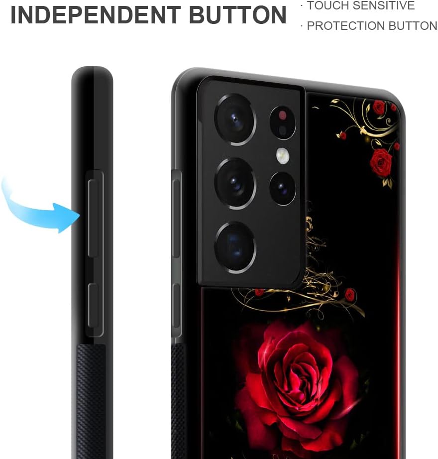 ZHEGAILIAN Funda compatible con Samsung Galaxy S21 Ultra, Spiritual Rose Galaxy S21 Ultra para niñas, absorción de impactos Funda protectora de TPU