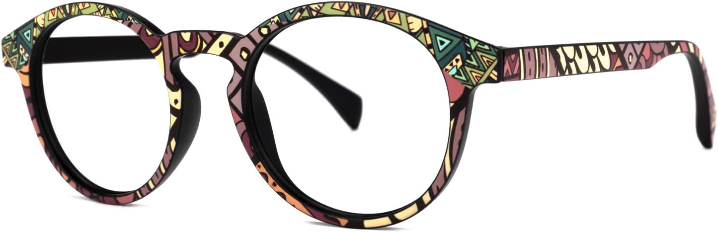 Zeelool Unisex Chic TR90 – Marco redondo para anteojos con lente transparente sin receta Street-Artist ZVFT0271