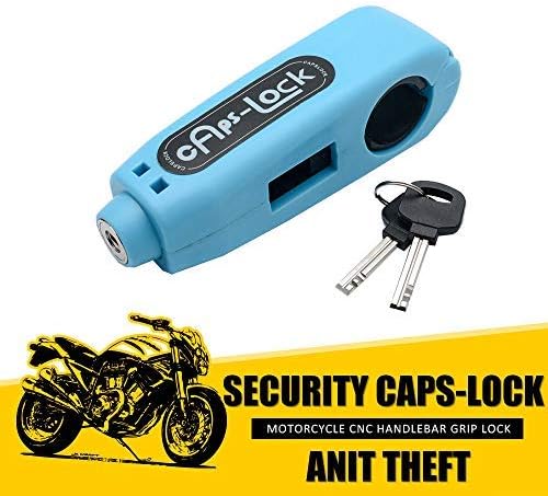 Cerradura de manillar de motocicleta  MASO – Cerradura de freno antirrobo para manillar de motocicleta, motocicleta, ciclomotor, ATV (azul)