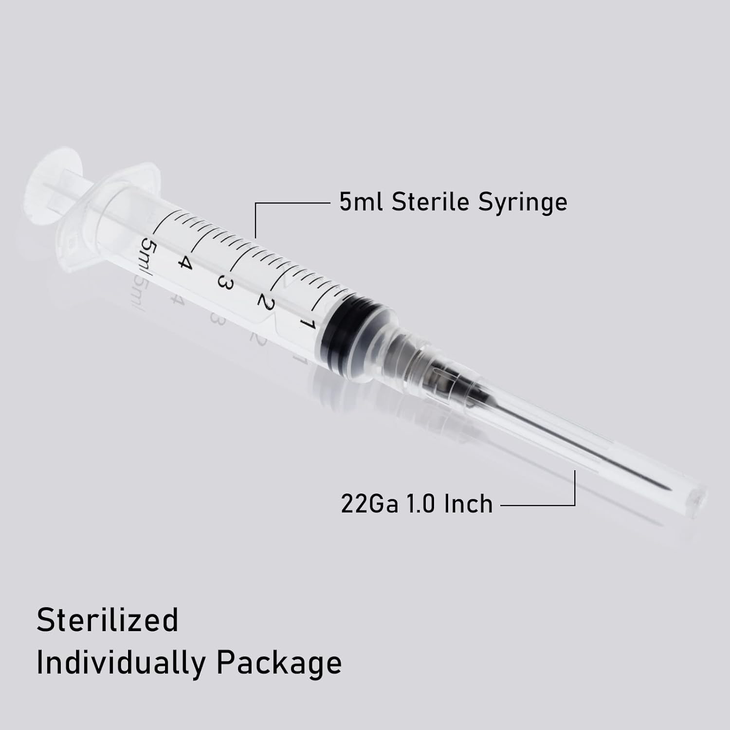 Jeringa de 0.2 fl oz con 0.78 oz 1 pulgada, desechable envuelta individualmente, paquete de 20