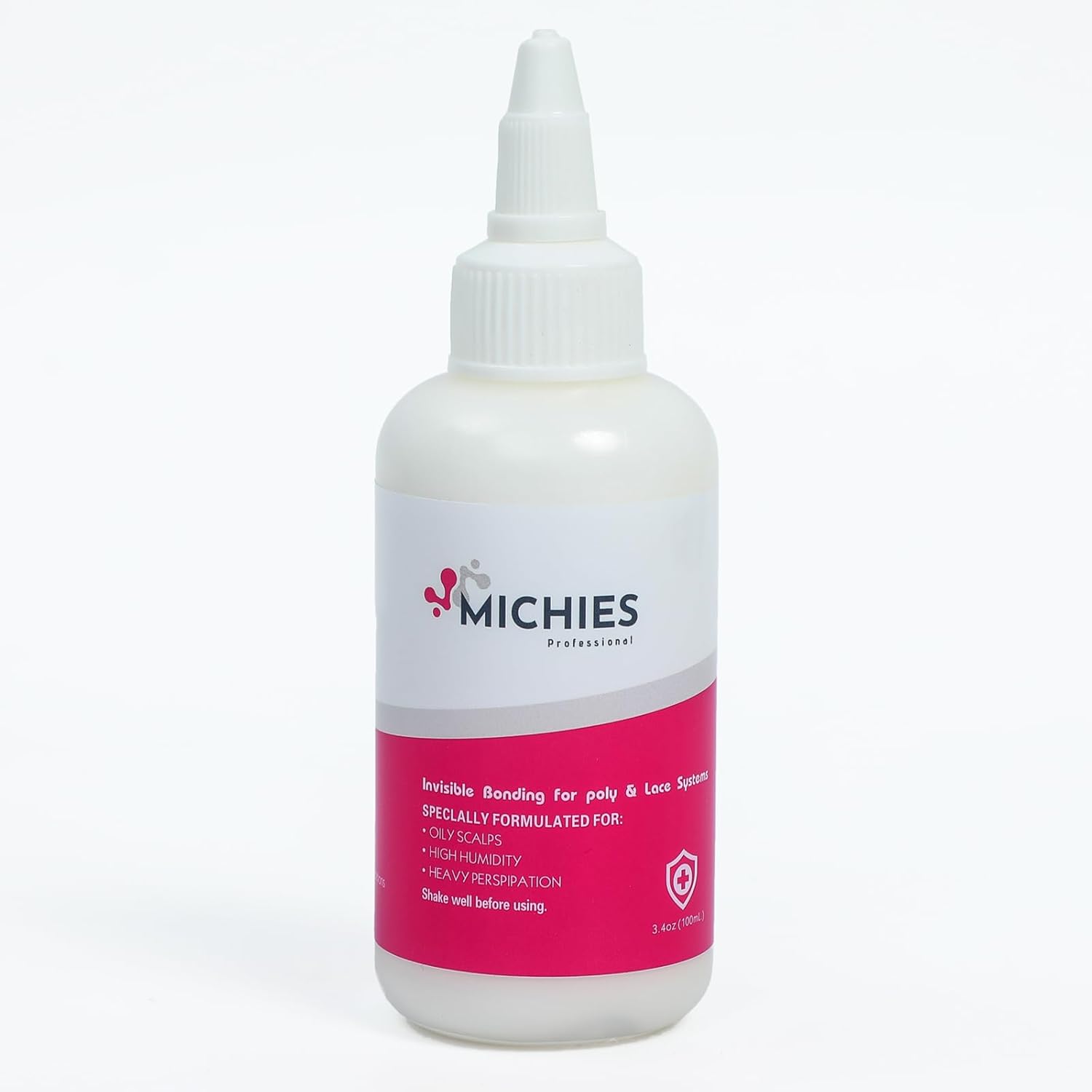 MICHIES Pegamento de encaje para peluca, 3.4 oz (3.4 fl oz), pegamento invisible para peluca, pegamento para cabello de sujeción fuerte, pegamento