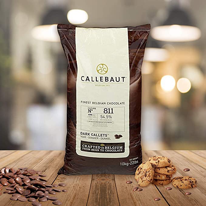Callebaut – Callebaut – Callets belgas de chocolate negro (papas fritas) – 52.3% 1 bolsa, 22 libras ()