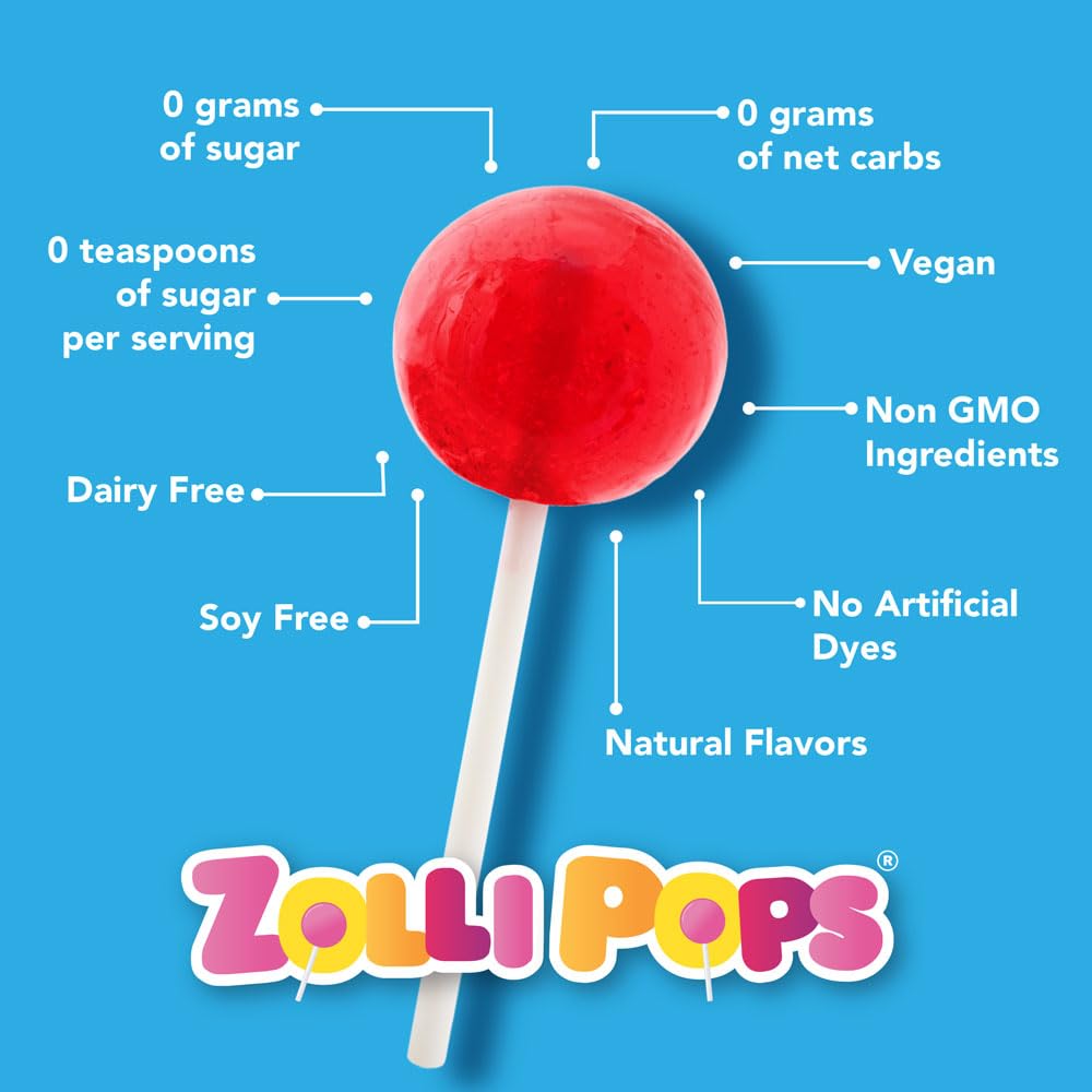 Zollipops The Clean Teeth Pops – Paletas anticaries, deliciosos sabores, sabor tropical, 6onzas