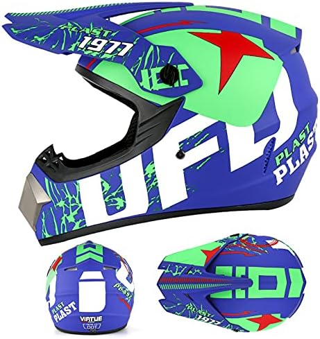 Casco ATV Offroad Casco de motocross casco de motocicleta con guantes gafas máscara para hombres mujeres adultos jóvenes DOTFMVSS 218 aprobado