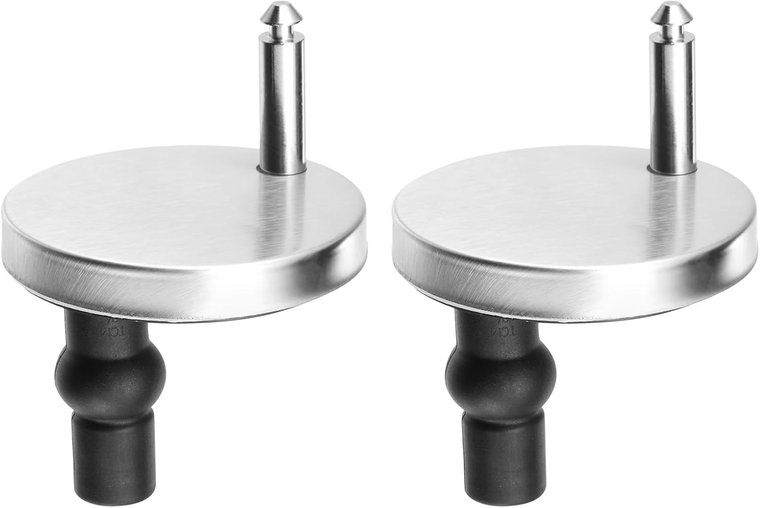 uxcell Juego de 2 fijaciones de bisagra para asiento de inodoro, tornillos de bisagra, fijaciones de asiento de inodoro con base de 2.362 in2.36