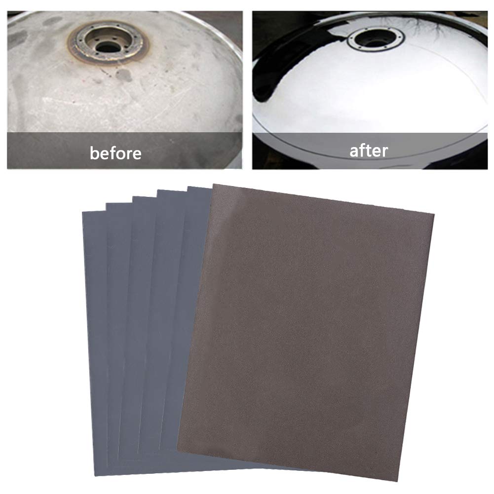 100 piezas de papel abrasivo, papel de lija de grano surtido P2500, impermeable, húmedo, seco, doble uso, rápida disipación de calor para muebles,