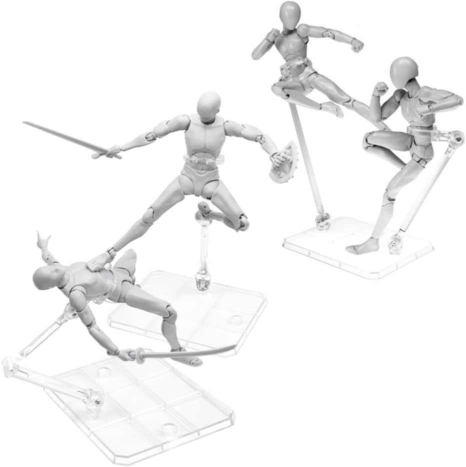 10 soportes para figuras de acción, soporte transparente para figura de acción de montaje, base de soporte para modelo de muñeca, compatible con