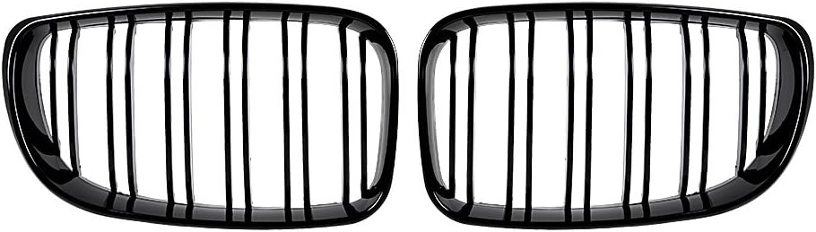 Astra Depot Parrilla de riñón de parachoques delantero negro brillante compatible con BMW Serie 1 E81 E82 E87 E88 2007-2011