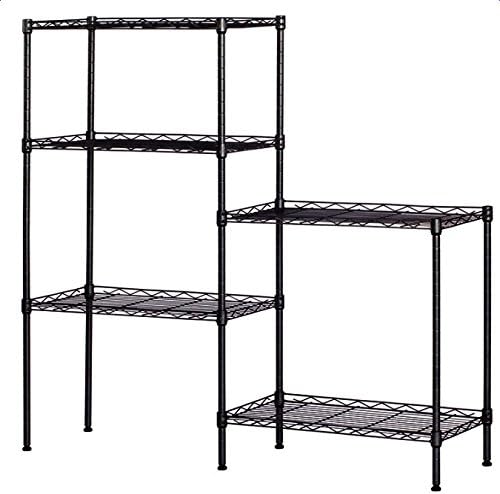 Estante de almacenamiento ajustable de 5 niveles, estante de almacenamiento de metal, estantes de almacenamiento para despensa, armario, cocina,