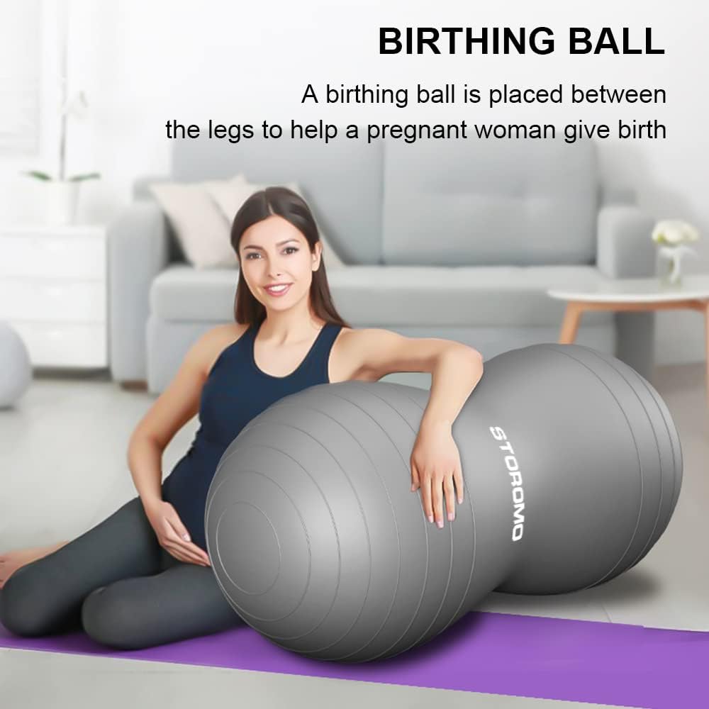 STOROMO Bola de maní, bola de ejercicio de maní, pelota de yoga, bola de embarazo, bola de estabilidad de maní, para terapia de niños, parto de