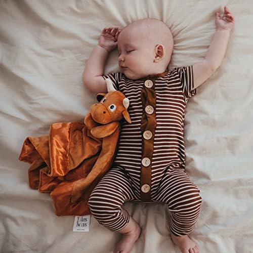 Longhorn Lovey Manta para bebé  Grande 20 x 20 pulgadas Baby Lovey para niñas o niños  Bonita manta de seguridad de cuerno largo para bebés y niños