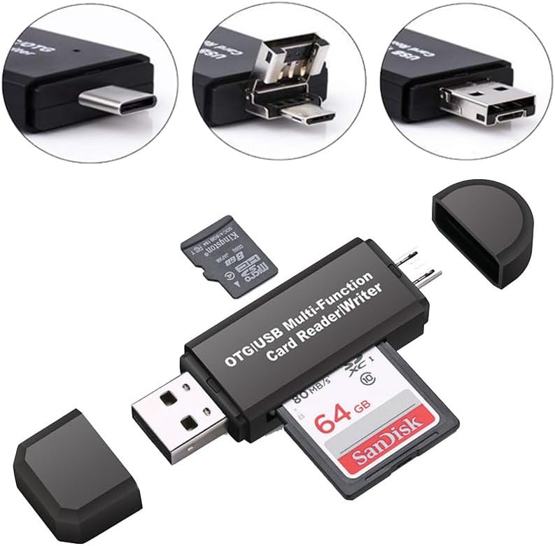 Lector de tarjetas portátil de alta velocidad USB 2.0 conversión multimodo para teléfono inteligente lector de tarjetas de memoria de computadora