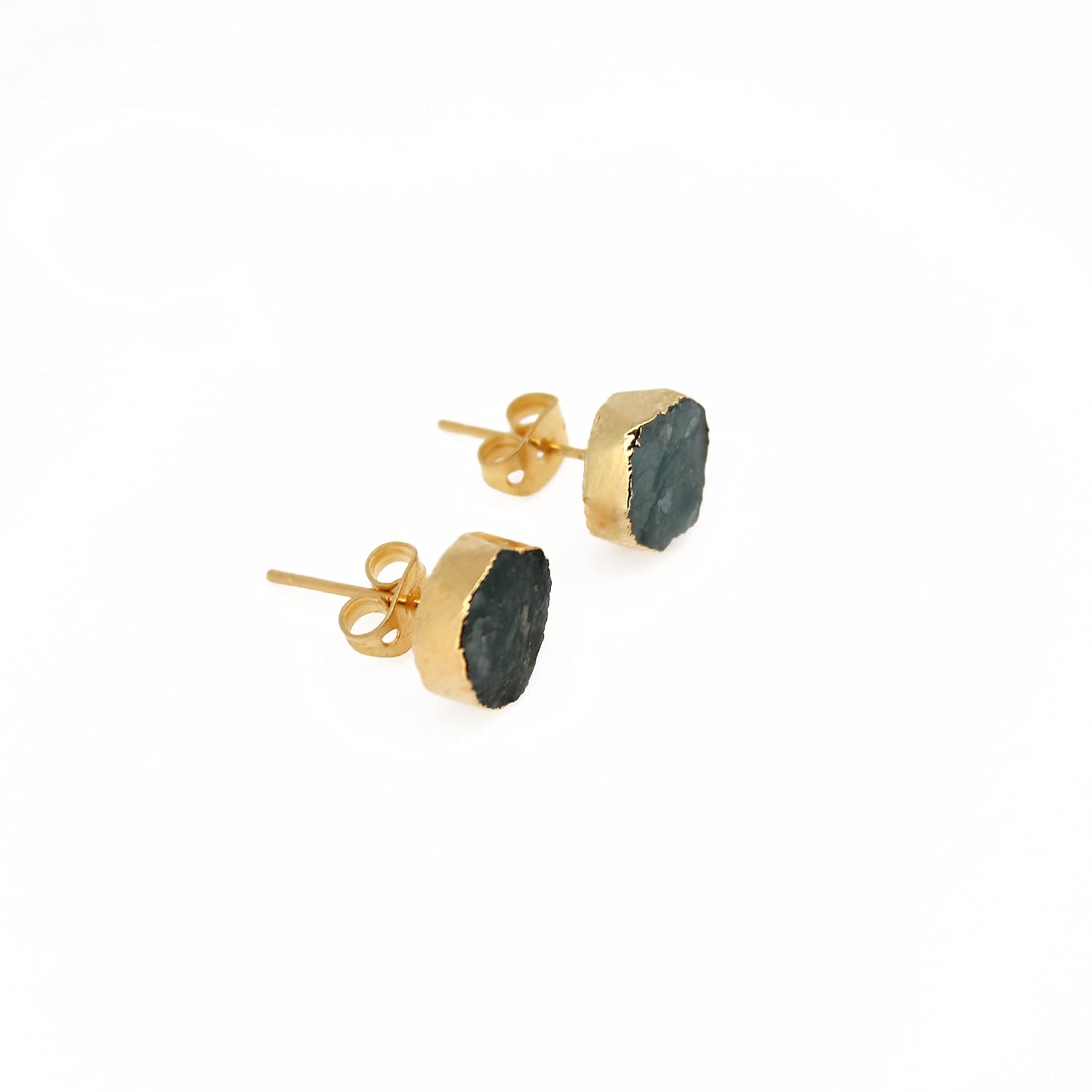 Gempires Natural Raw Tiendaite Crystal Stud Earring, Meditation Earring, 8-10 mm Crystals Earring, Raw Gemstone, Gift for Her (Tiendaite)