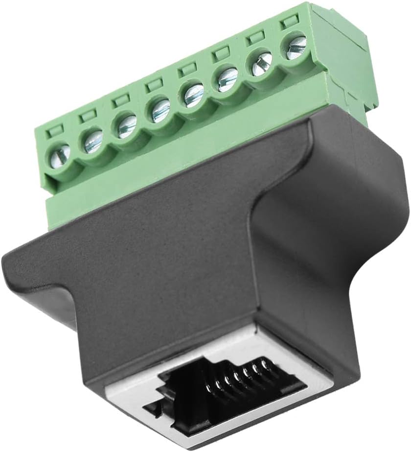 Desconexión RJ45, conector adaptador de terminal de tornillo, conector terminal de tornillo de 8 pines para extensor de Ethernet