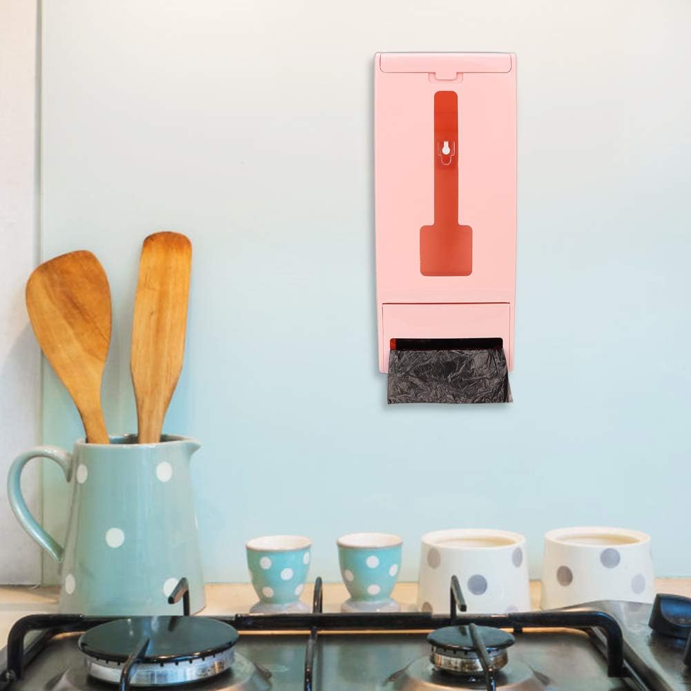 Fydun Dispensador de bolsas de plástico montado en la pared, bolsas Tr de basura, soporte para caja de almacenamiento para accesorios de cocina y