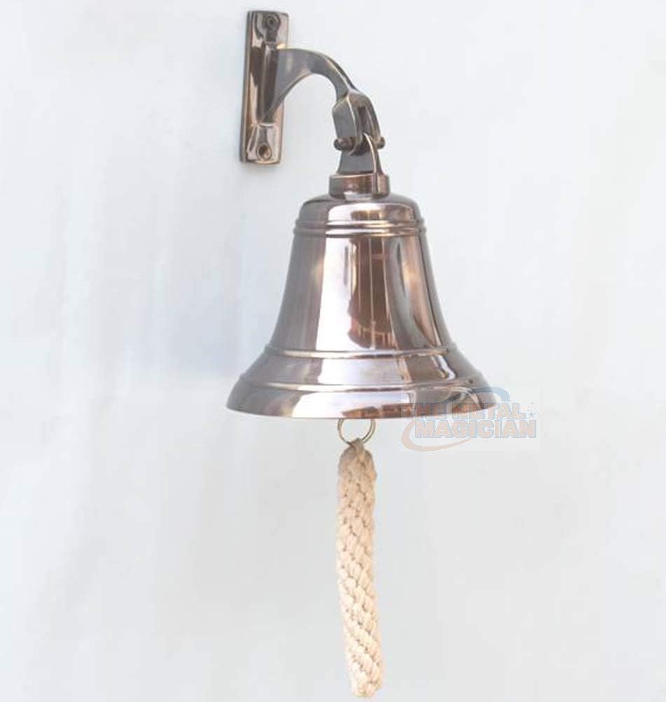 Campana colgante de latón macizo de 6 pulgadas con acabado de bronce, perfecta para cena, interior, exterior, escuela, bar, recepción, último pedido
