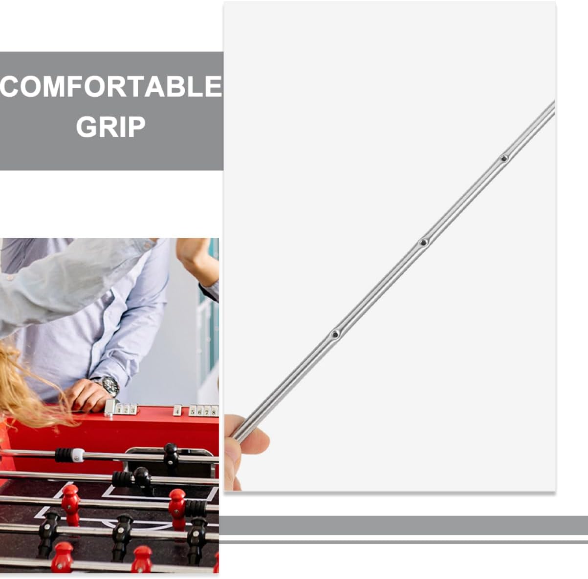 ibasenice Poste de futbolín de metal de operación de futbolín Accesorios de mesa de futbolín Máquina de operación de fútbol poste para reemplazar