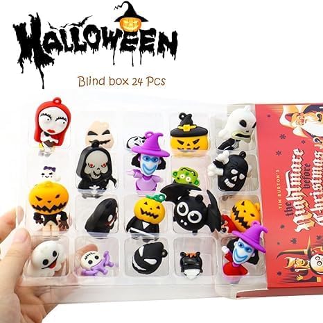 Calendario de Adviento 2023 de muñeca aterradora de Halloween 2023 para niños, calendario de cuenta regresiva de Halloween de 24 días, calendario de