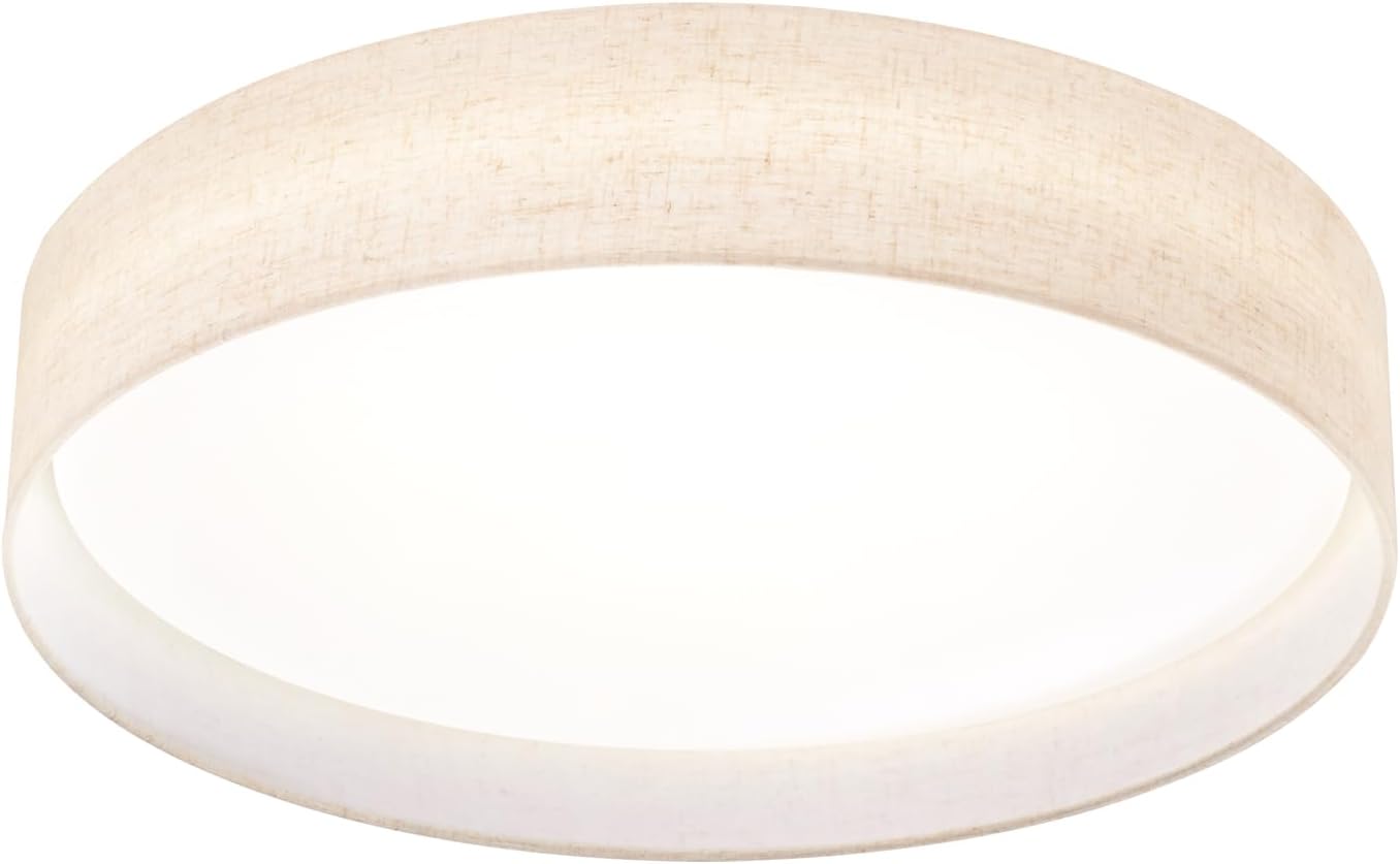 Hamilyeah Lámpara de techo de montaje empotrado de 20 pulgadas, regulable, luz de techo de 48 W con pantalla de tela, luz diurna de 5000 K, lámpara