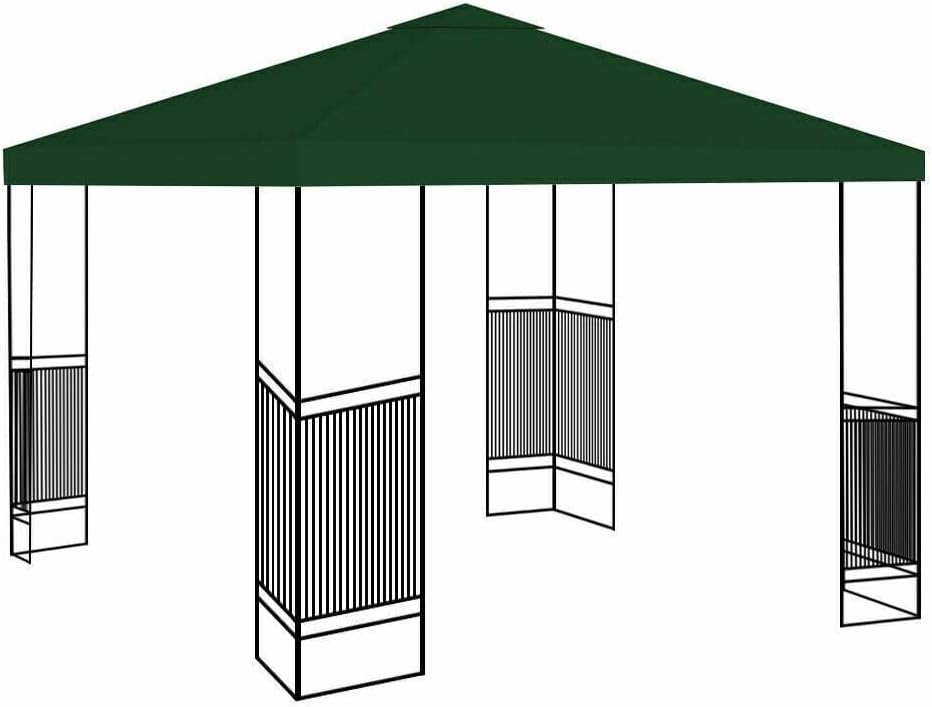 Timoau Toldo de repuesto de 10 x 10 pies, cubierta de toldo de patio de un solo nivel, toldo cuadrado de repuesto, glorieta de lona 300D impermeable
